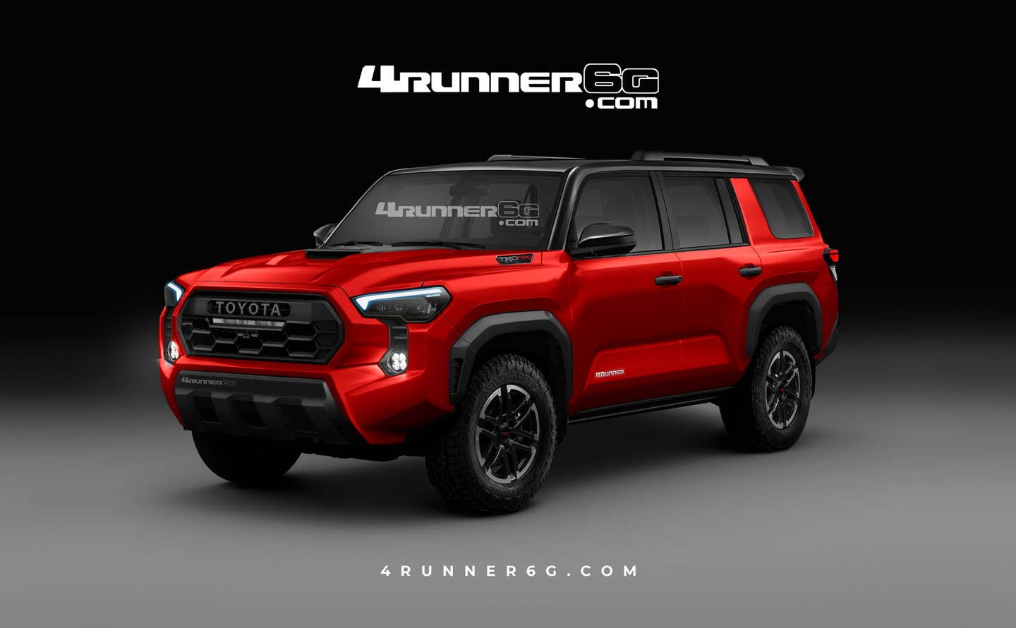 2025 Toyota 4Runner TRD Pro, speculative render, in red