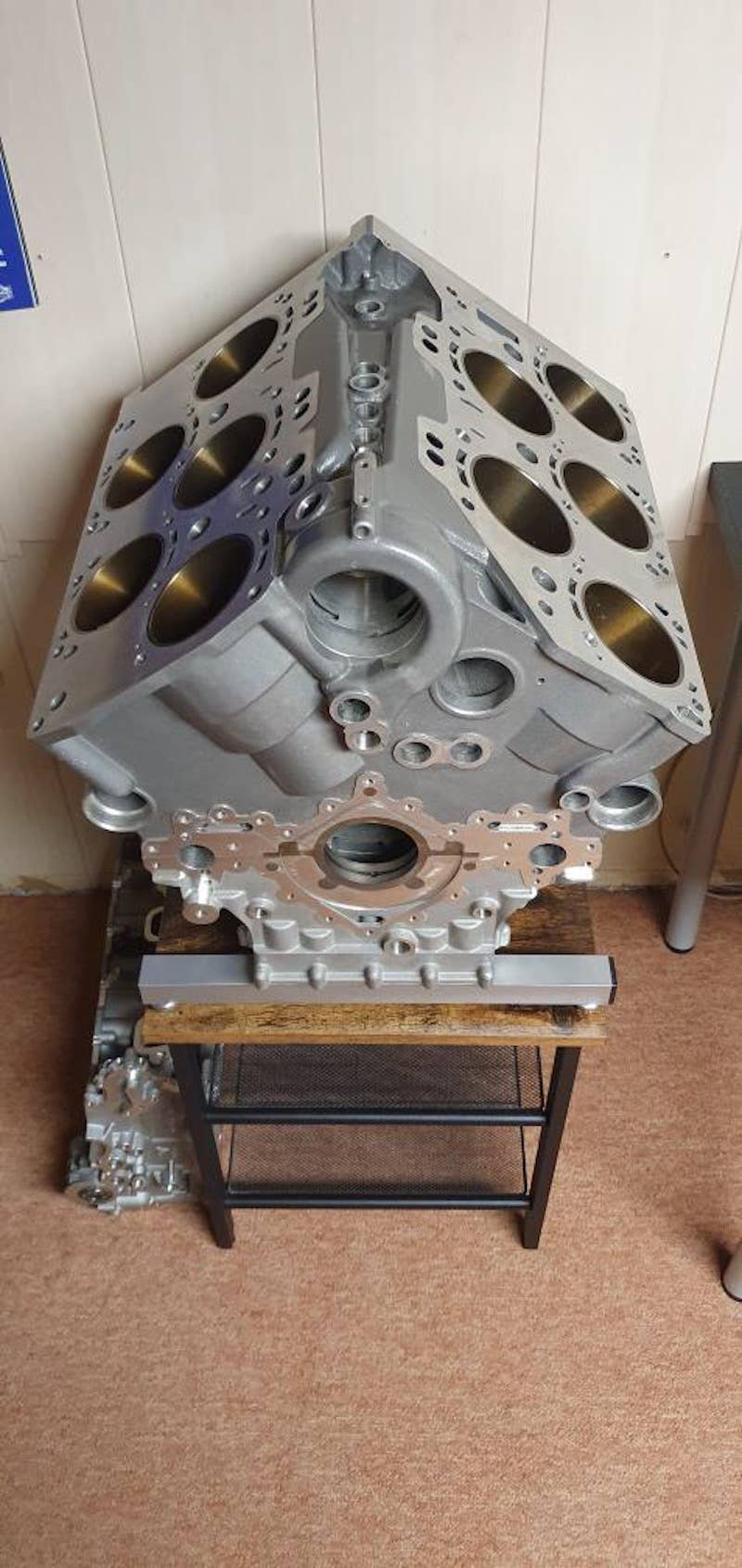 Volkswagen W10 engine prototype block, oblique view