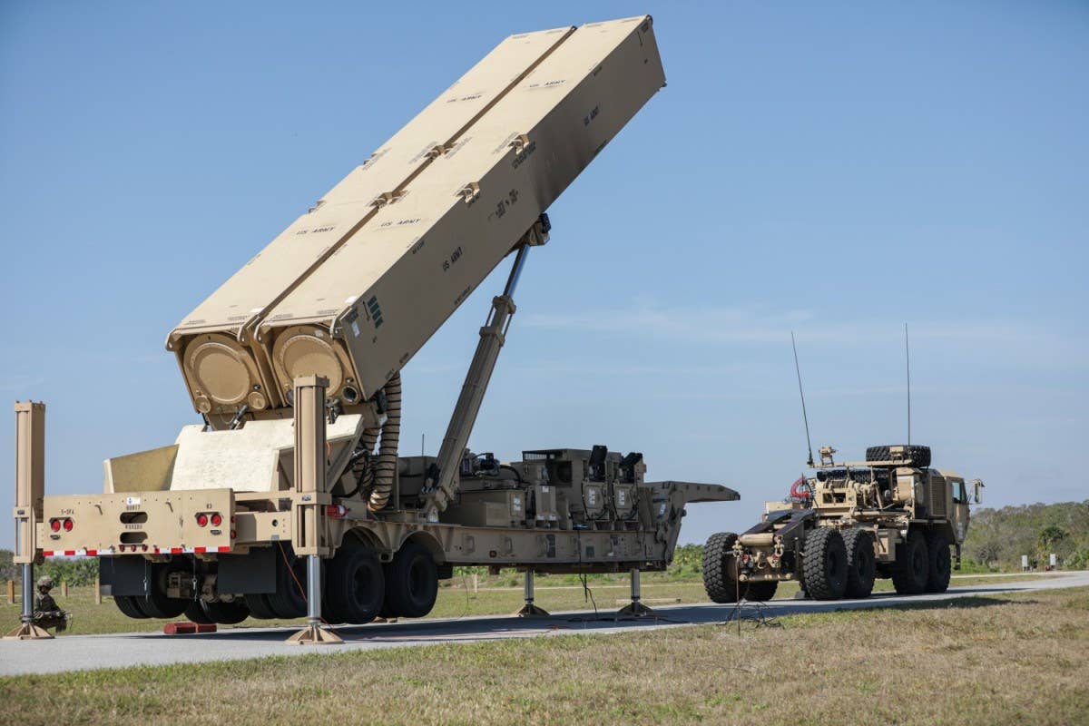 One of the US Army's first Dark Eagle hypersonic missile launchers, assigned to Battery B, 5th Battalion, 3rd Field Artillery Regiment, part of 17th Field Artillery Brigade. <em>US Army</em>
