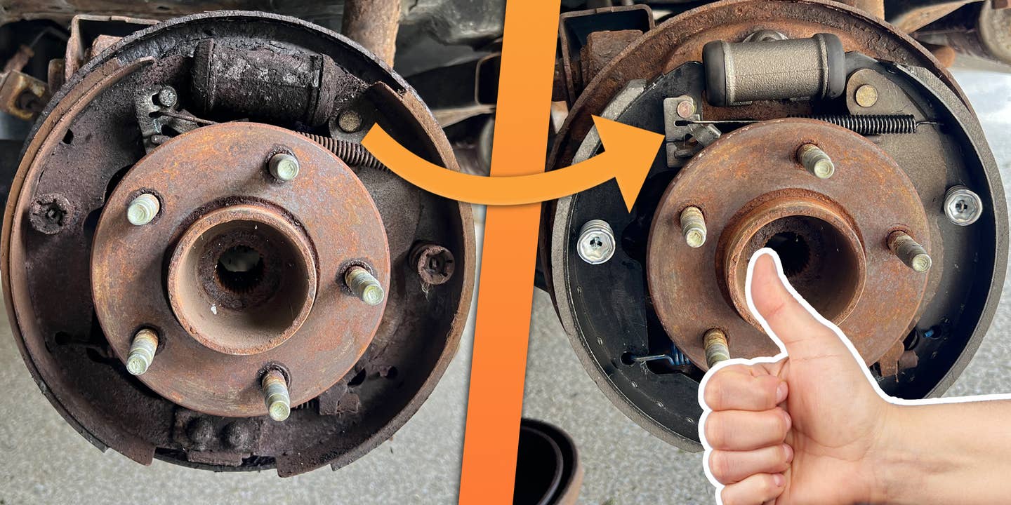Old and new drum brakes.